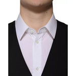 Dolce & Gabbana Black Wool Formal Dress Men Waistcoat Vest
