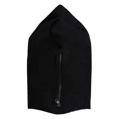 Dolce & Gabbana Black Wool Whole Head Wrap Balaclava Hat