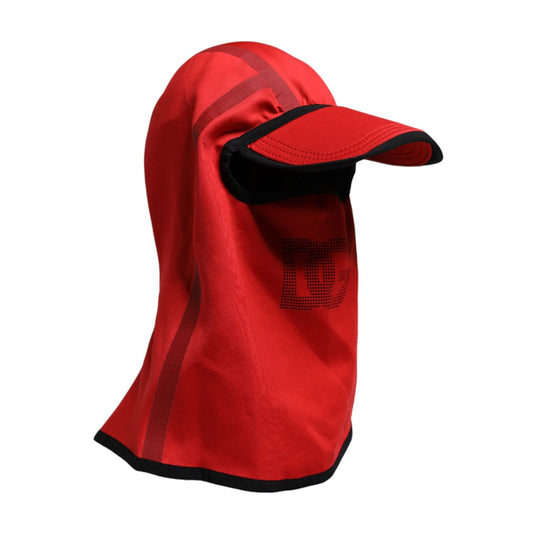 Dolce & Gabbana Red Logo Polyester Wide Brim Balaclava Hat HAT9742