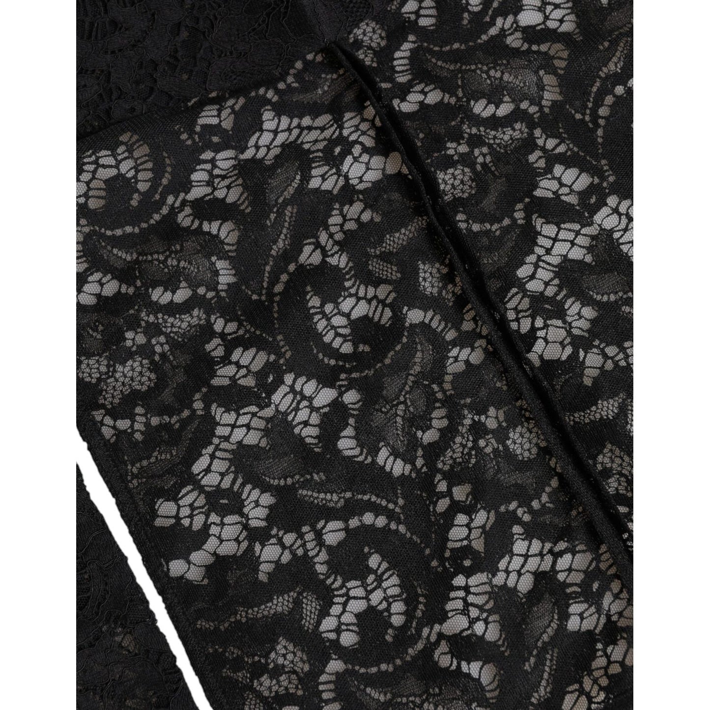 Dolce & Gabbana Black Floral Lace Whole Head Wrap Hat