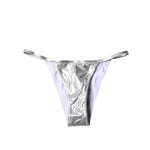 Dolce & Gabbana Silver Polyester Beachwear Bikini Bottom Swimwear