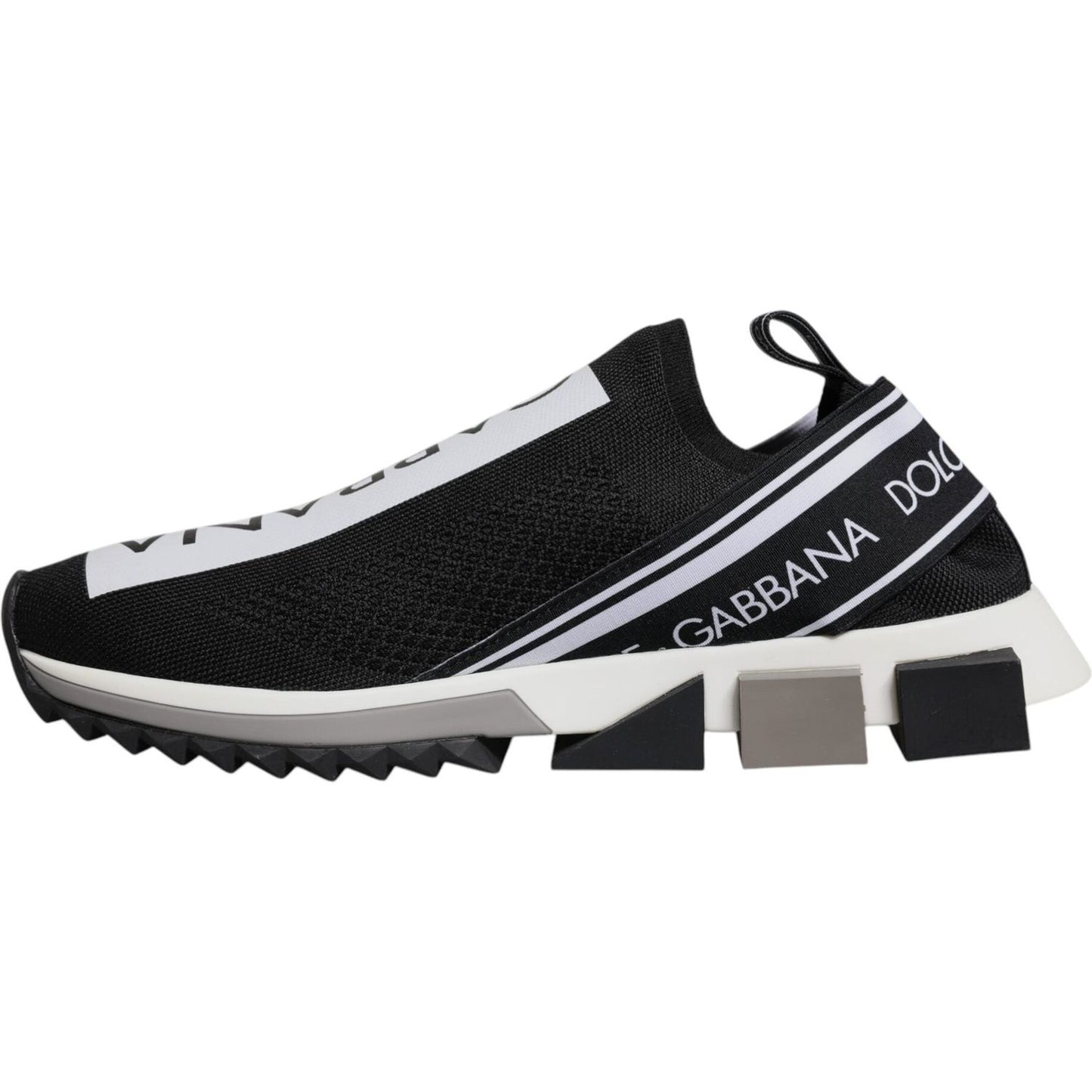 Dolce & Gabbana Black White Slip On Sorrento Sneakers Shoes