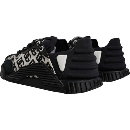 Dolce & Gabbana Black Logo Lace Up Low Top NS1 Sneakers Shoes
