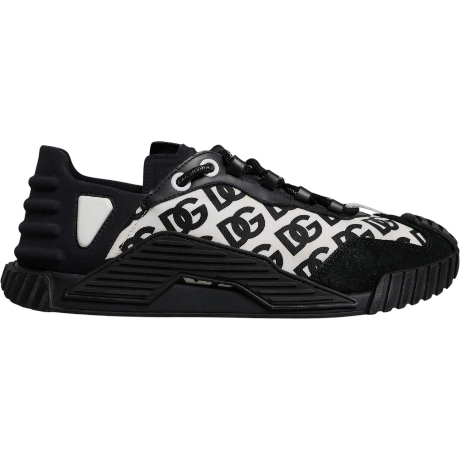 Dolce & Gabbana Black Logo Lace Up Low Top NS1 Sneakers Shoes