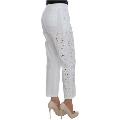 Dolce & Gabbana White Floral Cutout Dress Sicily Pants