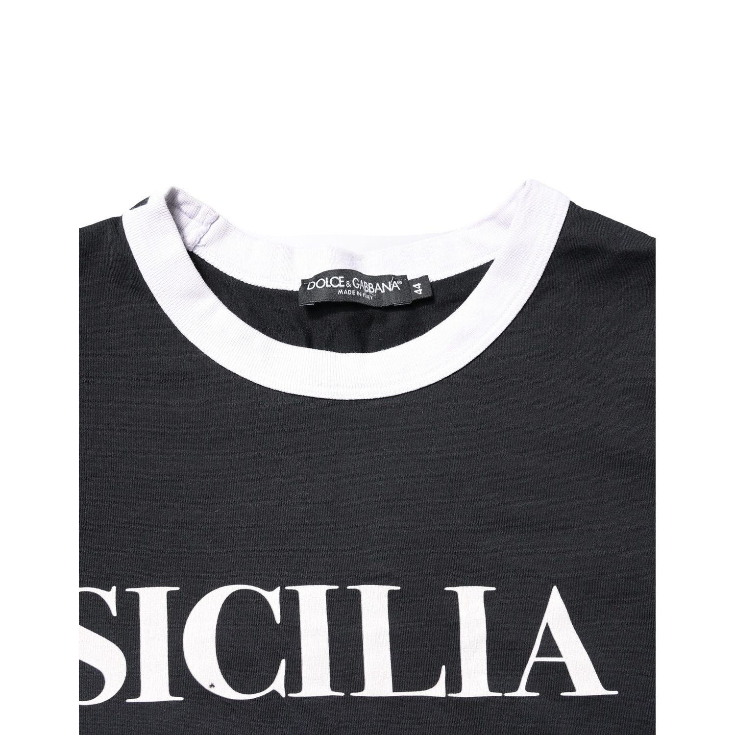 Dolce & Gabbana Black Sicilia Crew Neck Short Sleeve T-shirt
