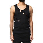 Dolce & Gabbana Black Cotton Rip Style Sleeveless Men Tank T-shirt