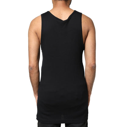 Dolce & Gabbana Black Cotton Rip Style Sleeveless Men Tank T-shirt