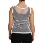 Dolce & Gabbana White Net Transparent Sleeveless Tank Top