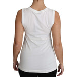 Dolce & Gabbana White Cotton #dgfamily Sleeveless Shirt Tank Top TSH3162-38