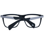 Yohji Yamamoto Black Men Glasses Frame, full-rim acetate square style, with demo plastic lenses and branded soft case.
