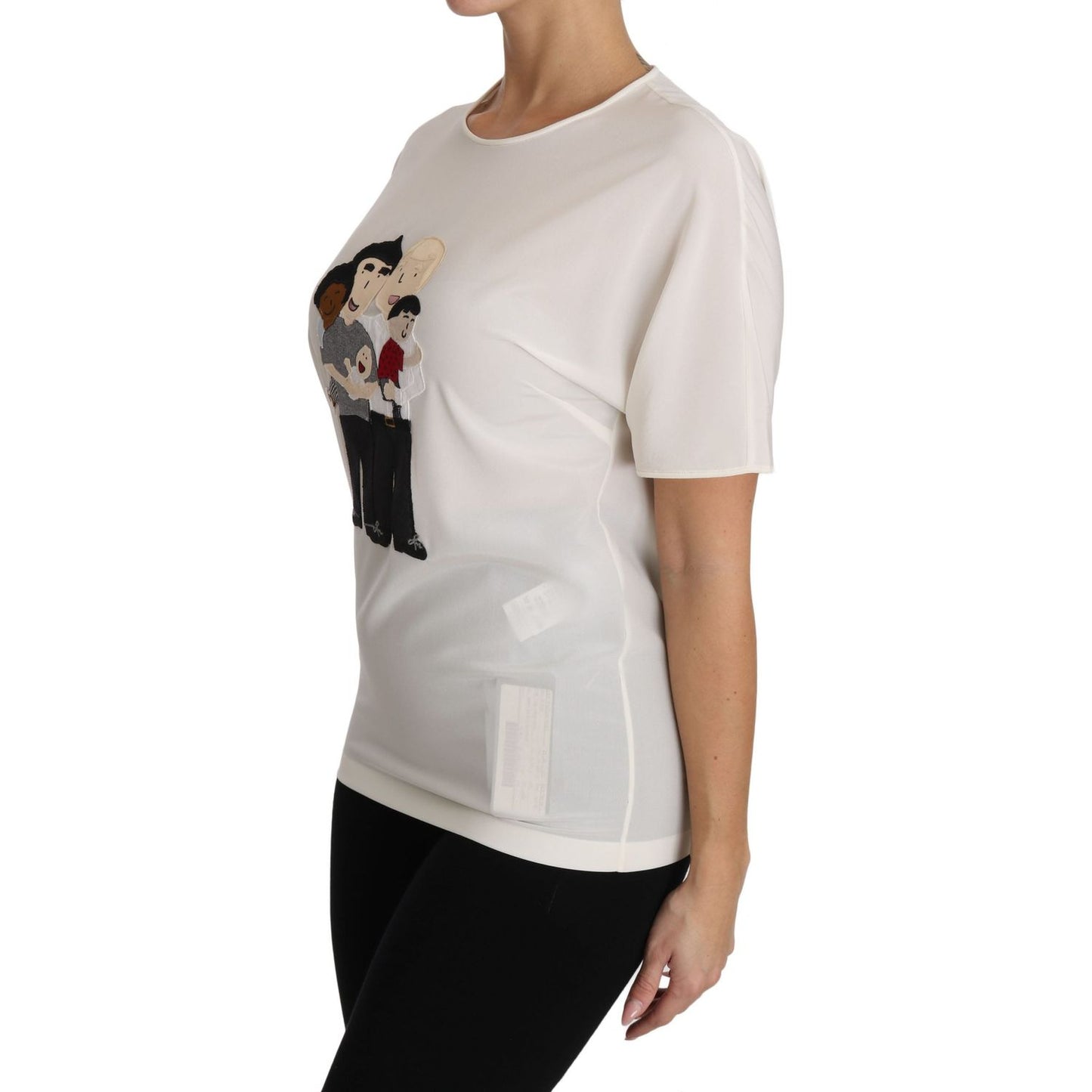Dolce & Gabbana White Silk Stretch #dgfamily T-shirt