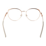 Guess Rose Gold Women Glasses Frame, metal round full-rim with demo lenses, ideal for stylish eyewear fashion.