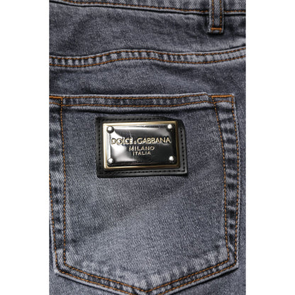 Dolce & Gabbana Dark Gray Cotton Stretch Skinny Denim Jeans