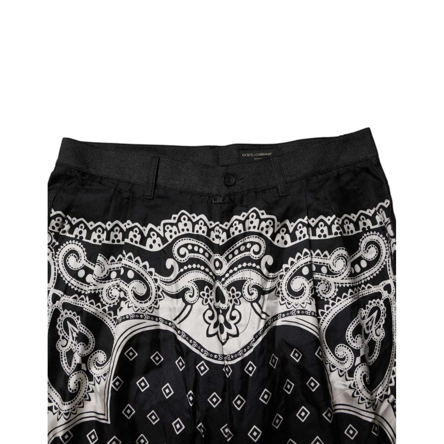 Dolce & Gabbana Black Bandana Cotton Skinny Denim Jeans