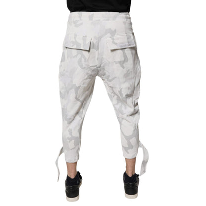 Dolce & Gabbana White Camouflage Cargo Jogger Sweatpants Pants