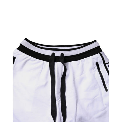 Dolce & Gabbana Black White Cotton Layered Sweatpants Pants
