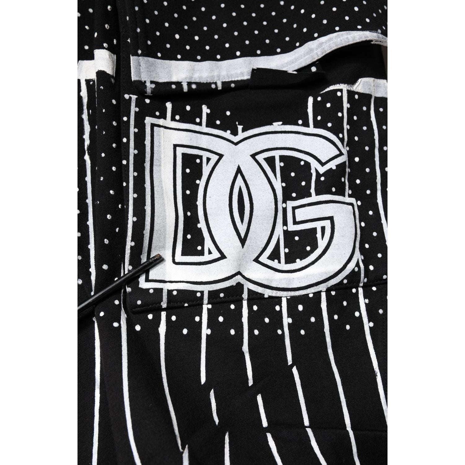 Dolce & Gabbana Black Polka Dot Stripes Cargo Jogger Sweatpants Pants