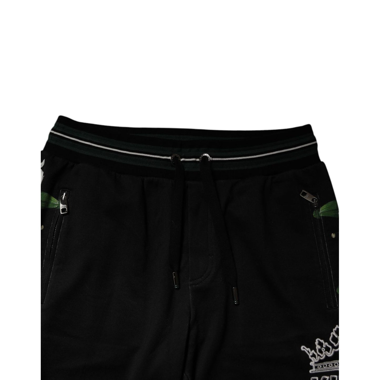 Dolce & Gabbana Black Floral King Men Jogger Sweatpants Pants