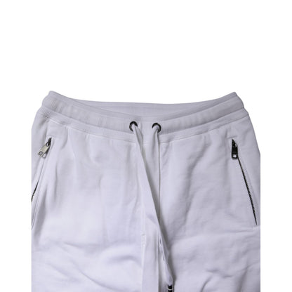 Dolce & Gabbana White Logo Tape Jogger Cotton Sweatpants Pants