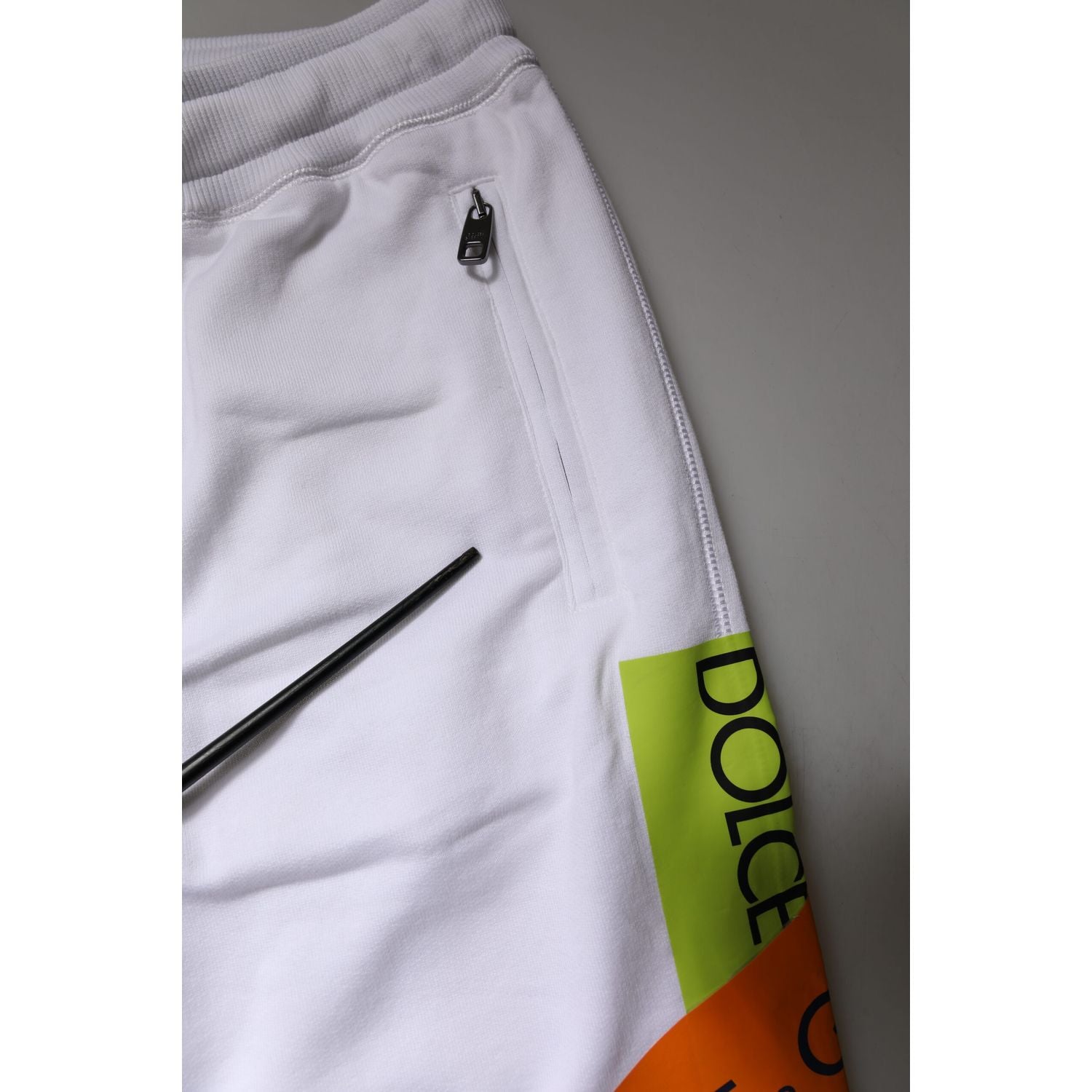 Dolce & Gabbana White Logo Tape Jogger Cotton Sweatpants Pants