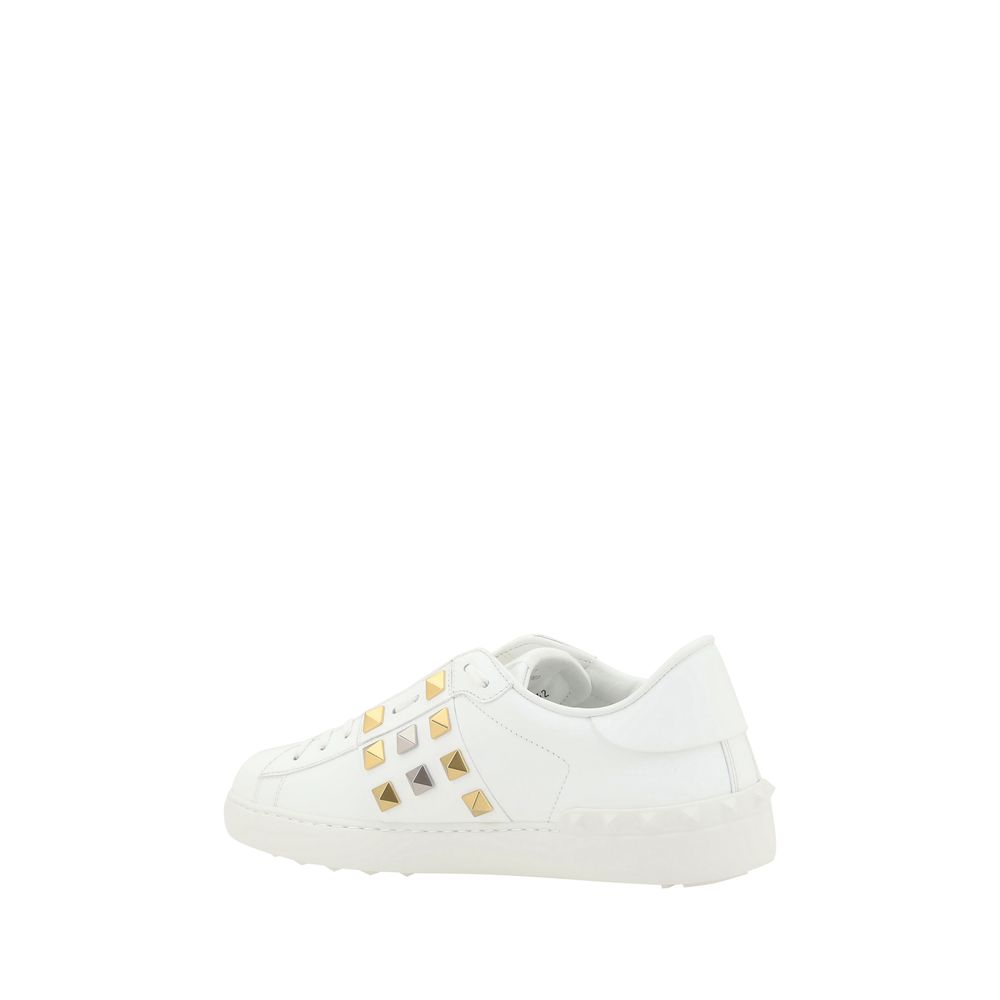 Valentino Garavani White Calf Leather Bos Taurus Low Top Sneakers
