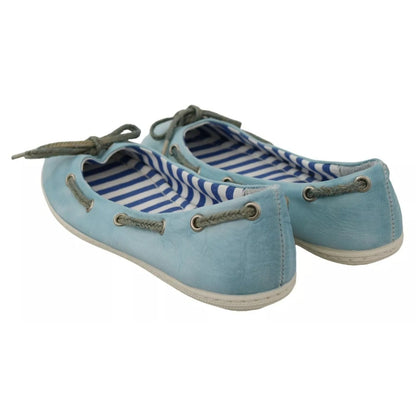 Pantofola D'Oro Sky Blue Suede Lace Bow Loafers Ballet Flat Shoes