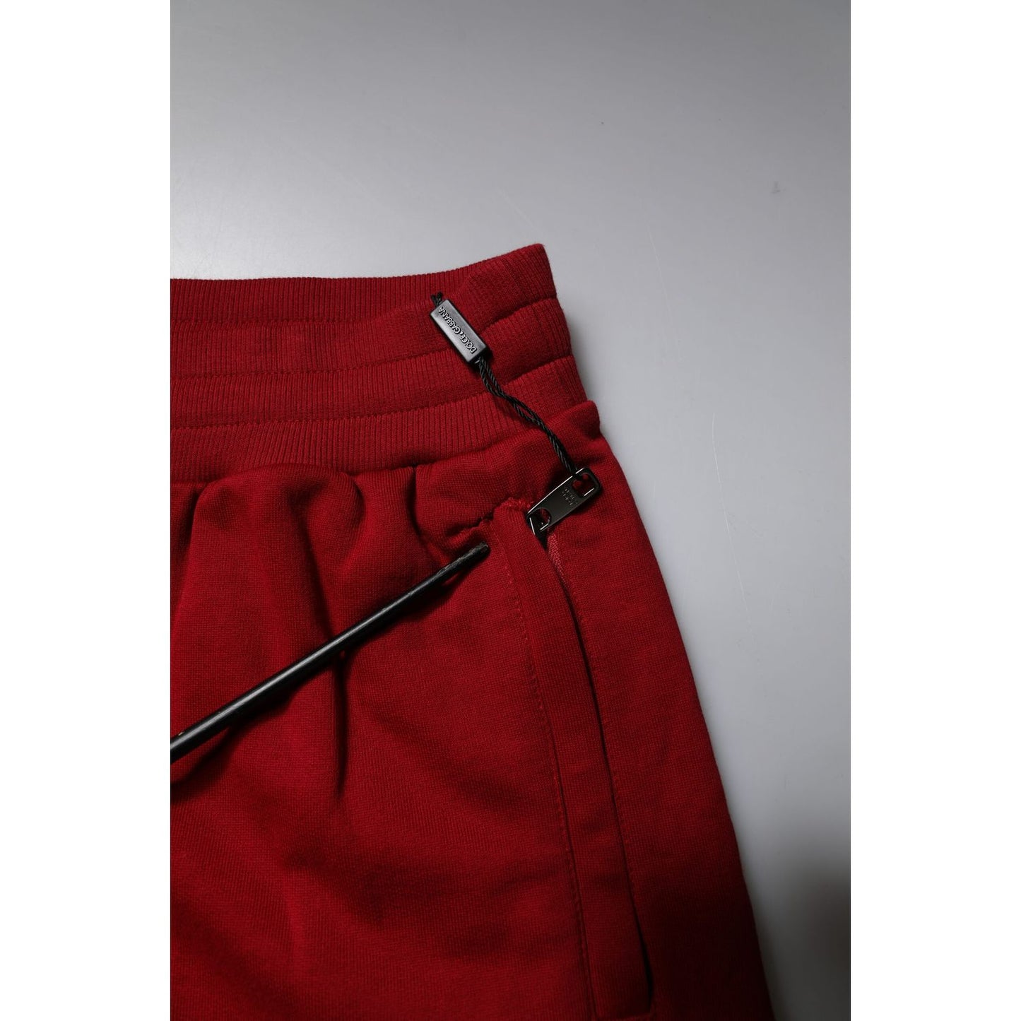 Dolce & Gabbana Red Logo Tape Cotton Jogger Sweatpants Pants