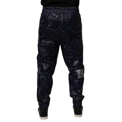 Dolce & Gabbana Dark Blue DG Game Print Cotton Jogger Pants