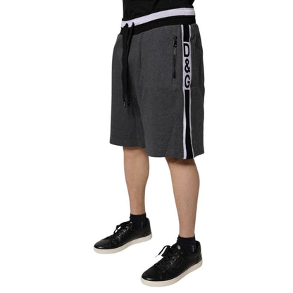 Dolce & Gabbana Dark Gray Cotton Bermuda Sweatshorts Shorts