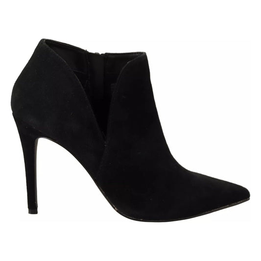 Steve Madden Black Suede Leather Stiletto Heels Boots Shoes