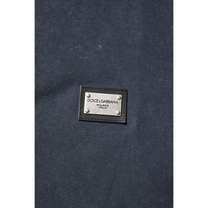 Dolce & Gabbana Dark Blue Logo Plaque Cotton Men Polo Shirt T-shirt