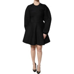 Dolce & Gabbana Black Cotton Long Sleeves A-line Mini Dress