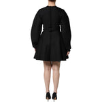 Dolce & Gabbana Black Cotton Long Sleeves A-line Mini Dress