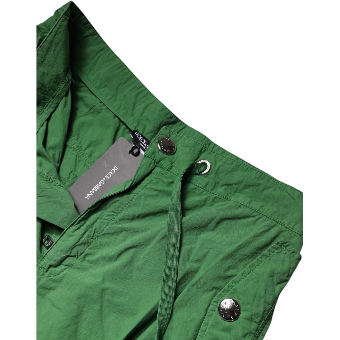 Dolce & Gabbana Green Cotton High Waist Cargo Pants