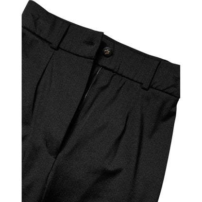 Dolce & Gabbana Black Nylon High Waist Slim Fit Pants