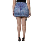 Dolce & Gabbana Multicolor Plush High Waist Mini Skirt
