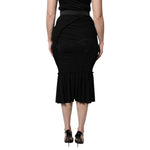 Dolce & Gabbana Black Mermaid Cut High Waist Midi Skirt
