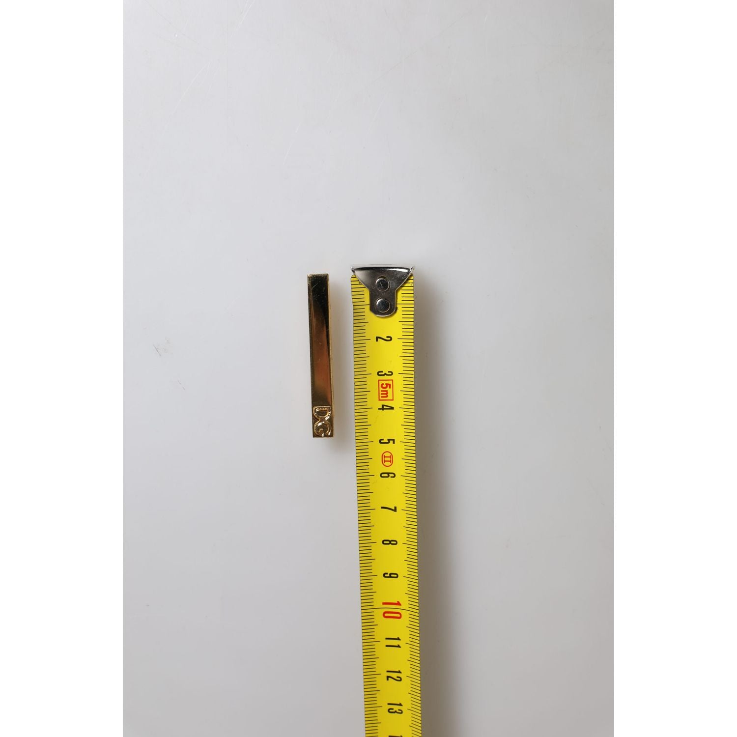 Dolce & Gabbana Gold Tone Brass Crystal Branded Accessory Tie Clip Bar