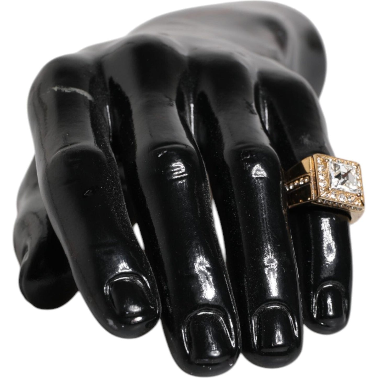 Dolce & Gabbana Gold Tone Sterling Silver 925 Crystals Ring