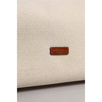 Dolce & Gabbana Beige Brown Cotton Leather Duffle Shoulder Bag BAG4324