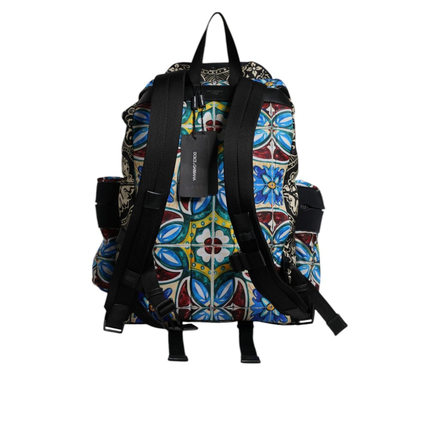 Dolce & Gabbana Multicolor Maiolica Print Nylon Backpack Bag