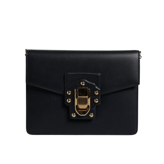 Dolce & Gabbana Black Calfskin Leather Shoulder Strap Bag