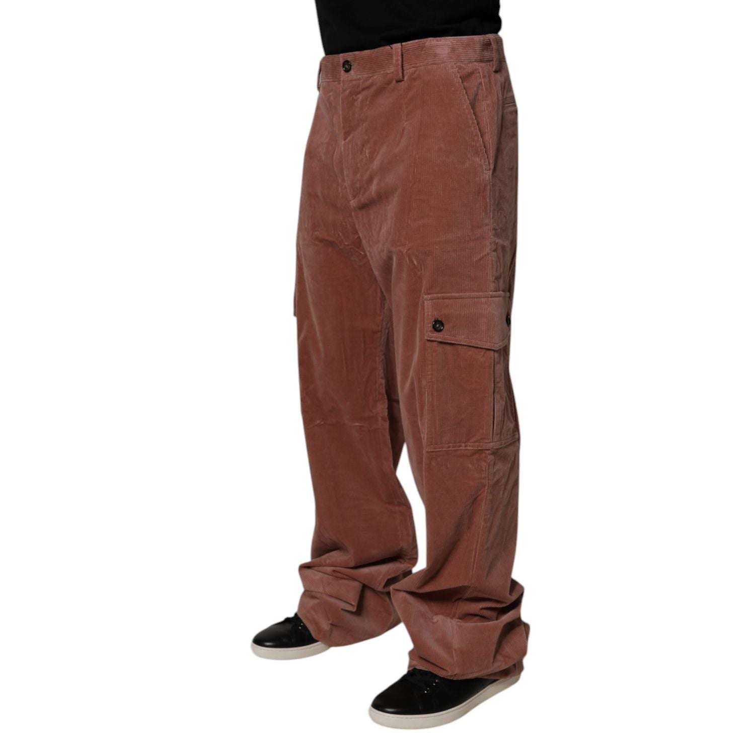 Dolce & Gabbana Brown Corduroy Cotton Cargo Men Denim Jeans