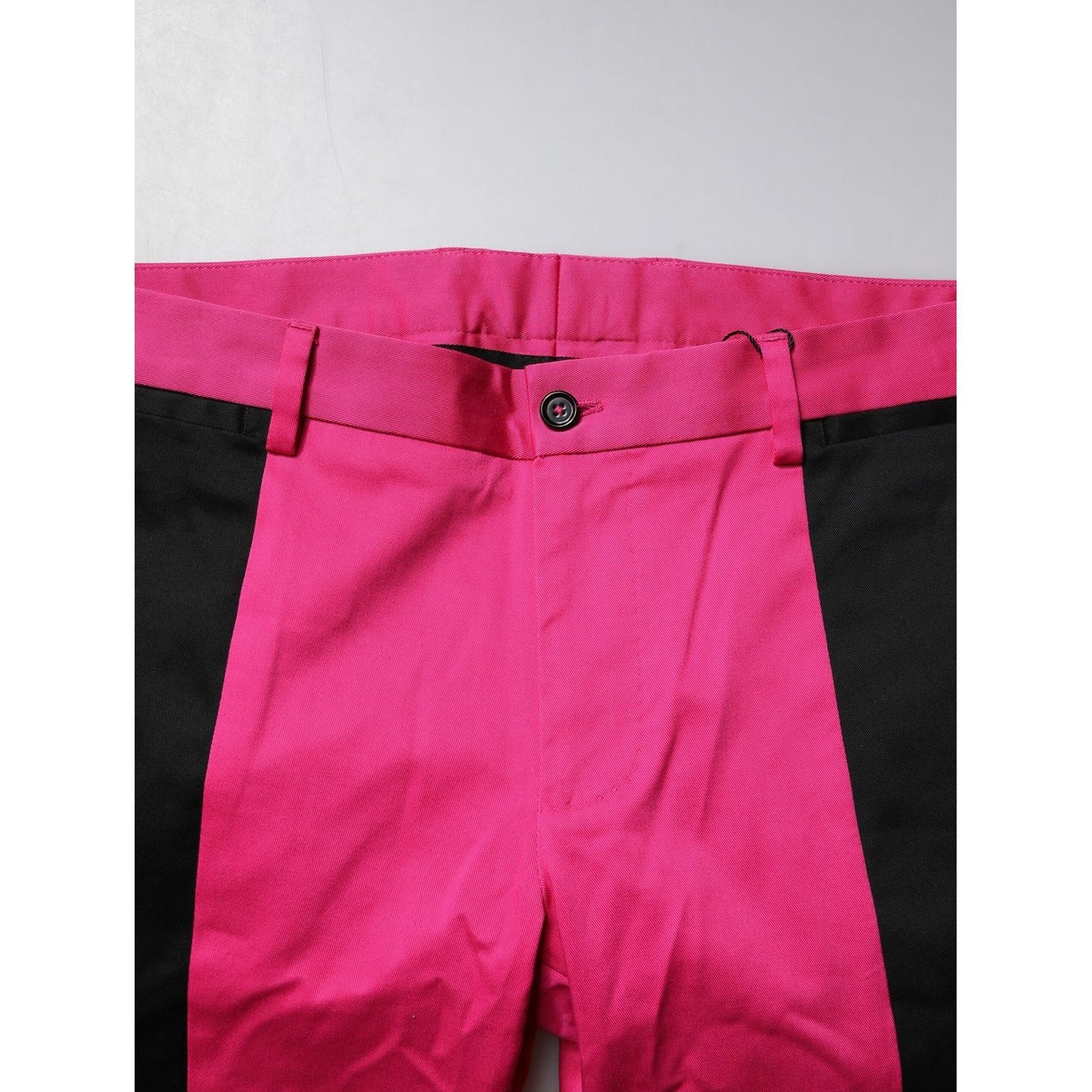 Dolce & Gabbana Pink Black Stripe Slim Fit Men Dress Pants