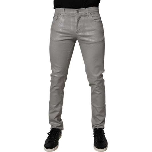 Dolce & Gabbana Gray Cotton Stretch Men Slim Fit Denim Jeans