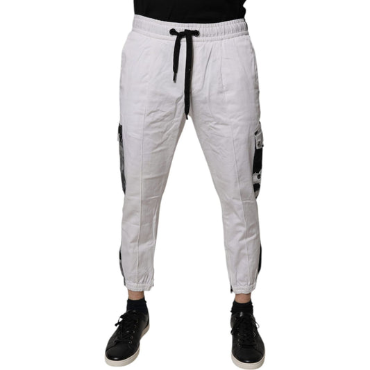 Dolce & Gabbana White Cotton Cargo Jogger Sweatpants Pants