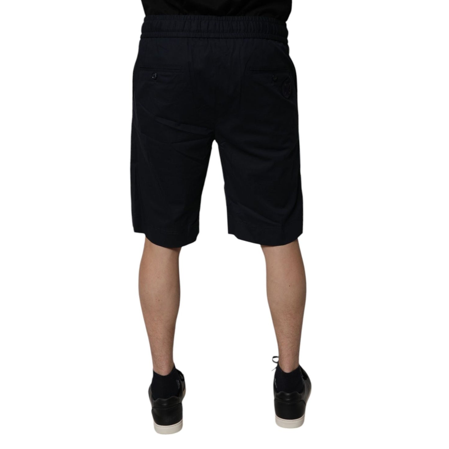 Dolce & Gabbana Black Cotton Sweatshorts Men Bermuda Shorts