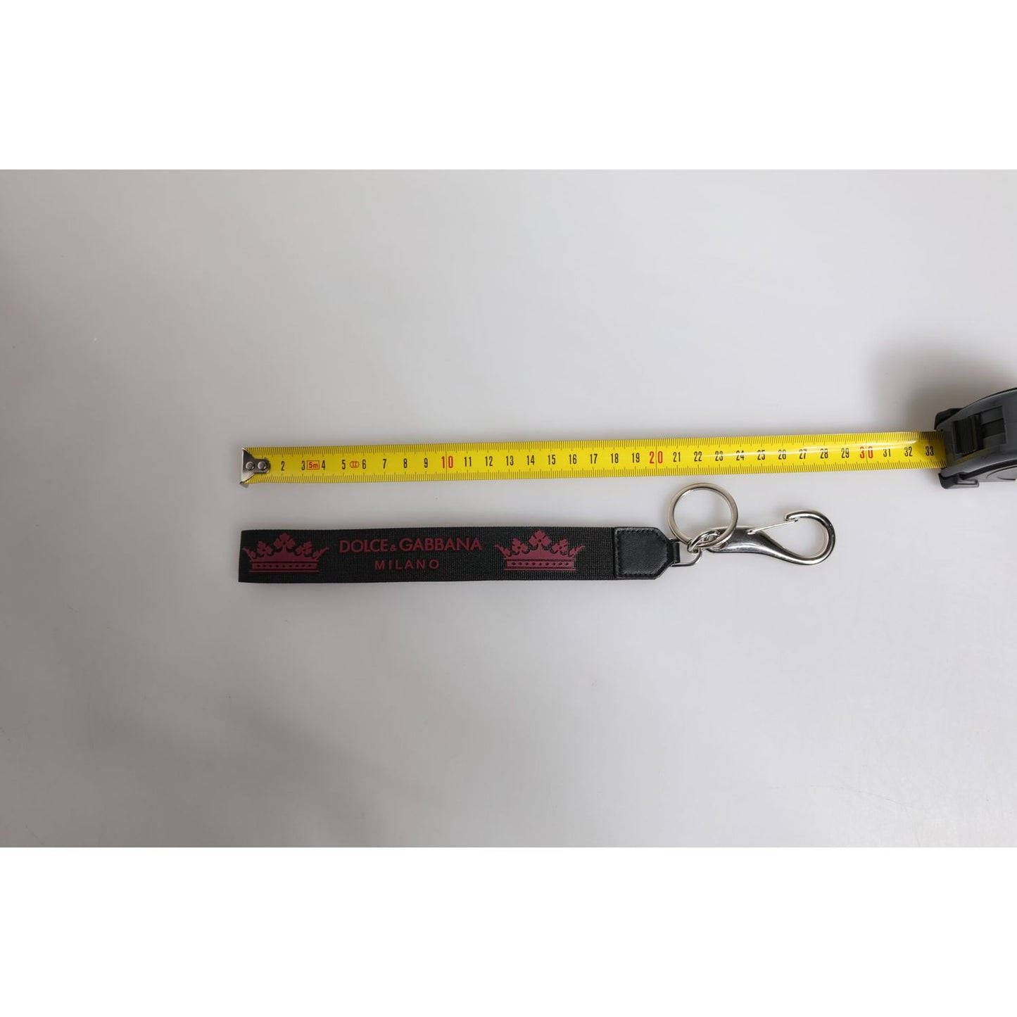 Dolce & Gabbana Black Nylon Logo DG Crown Men's Holder Keychain Keyring