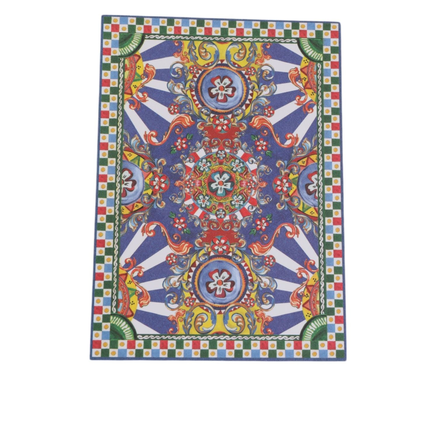 Dolce & Gabbana Multicolor Carretto Siciliano Envelope Post Card Holder